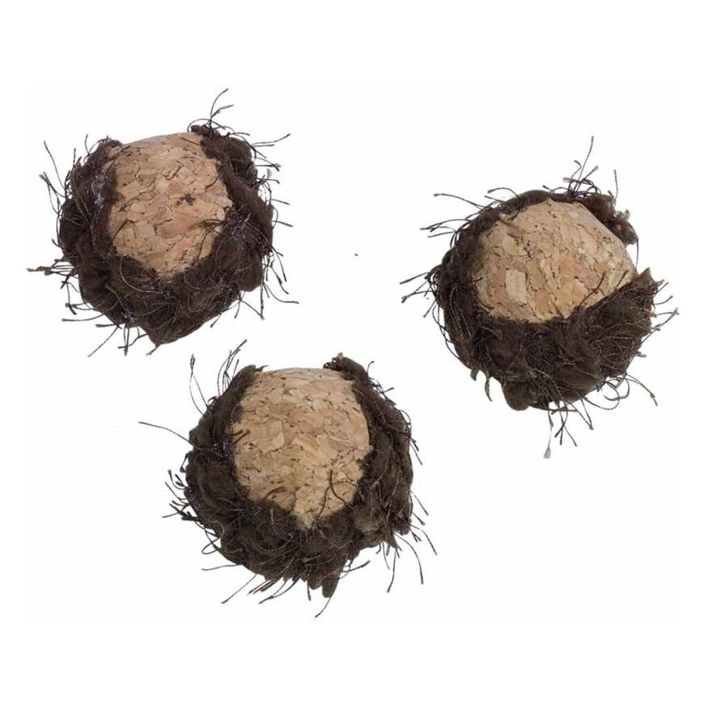 Nobby Igračke za mačke Cork Lopta, 3 Komada, 4cm, Smeđe
