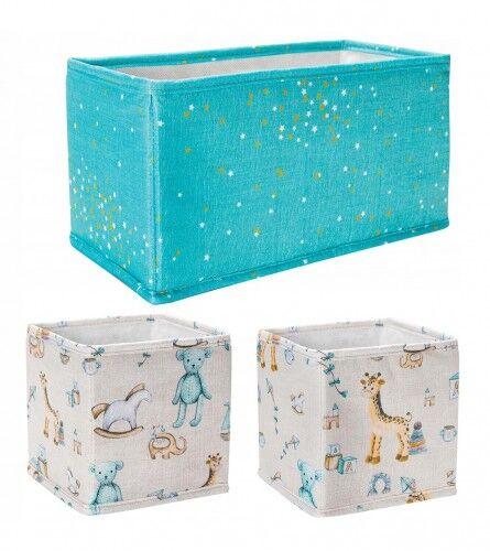 Alas Set kutija za odlaganje Baby, 28x14x14 + 14x14, Plavo-bijele
