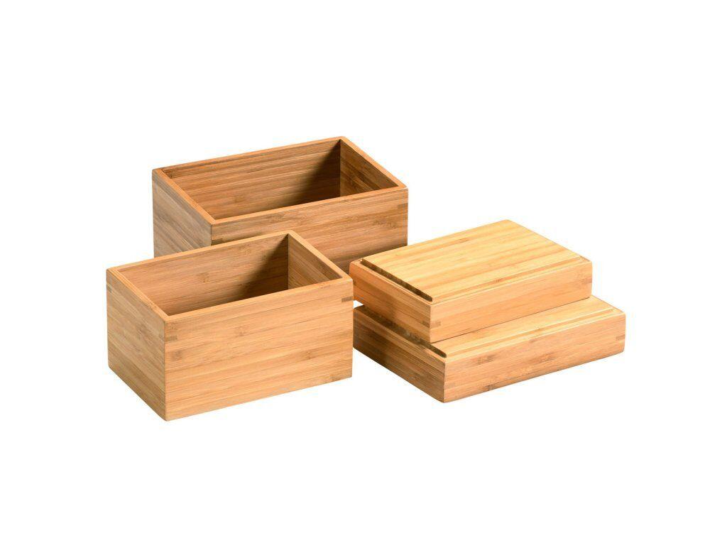 Kesper Set kutija za pohranu, Bambus, FSC, 4 komada, Smeđi