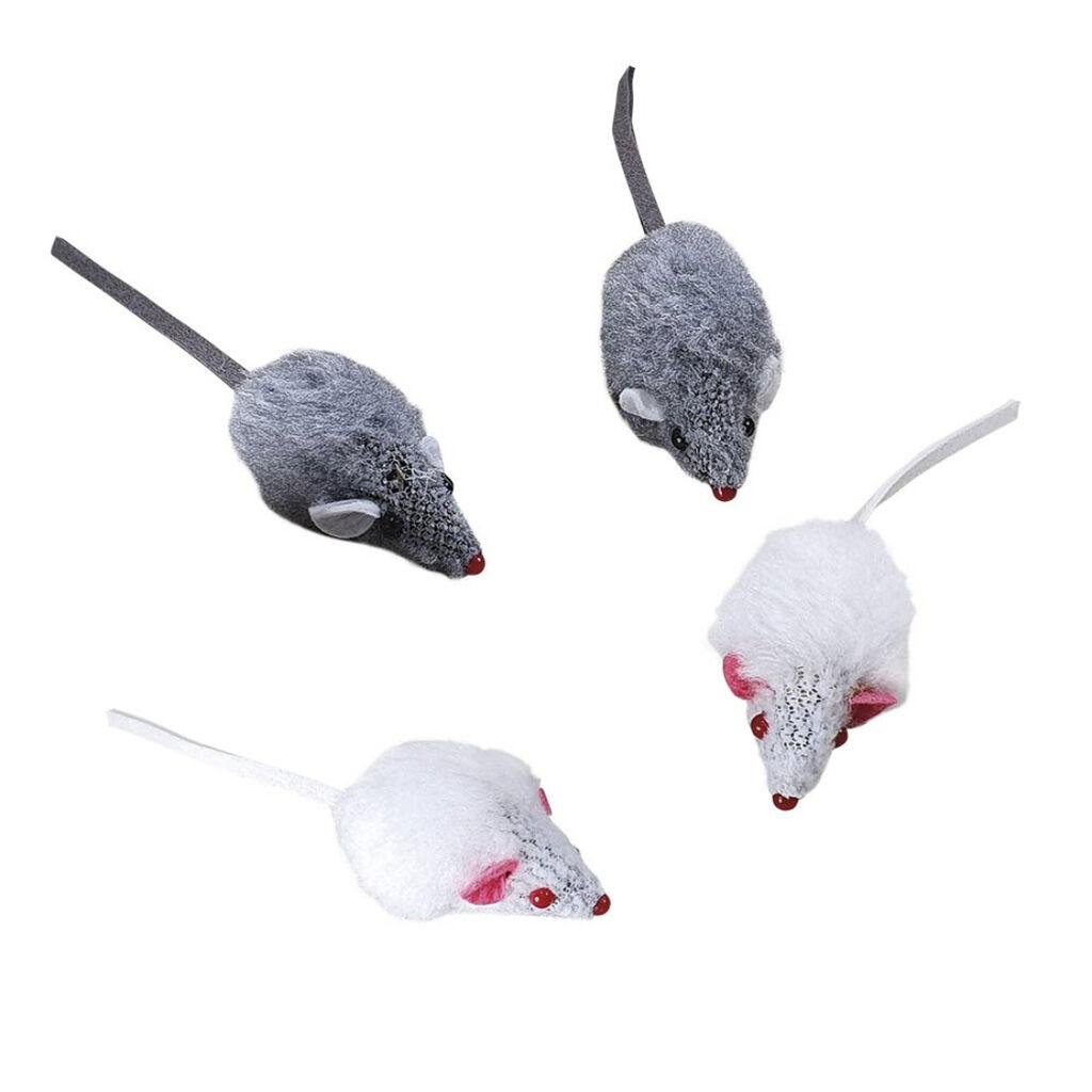 Nobby Set igrački za mačke Miš, 4 Komada, 5cm, Sivo-Bijeli