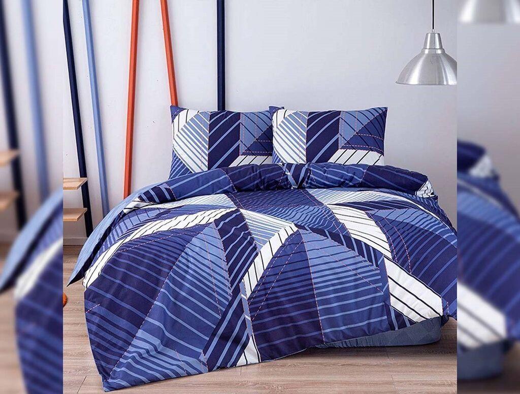 TAC Jednokrevetna posteljina Silva, Plavo-bijela