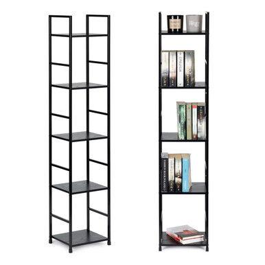 ModernHome Polica za knjige Loft, 5 polica, 144.5x23.5x29cm, Crna