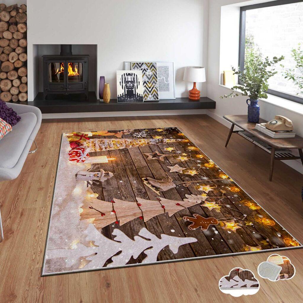 Conceptum Hypnose tepih s novogodišnjim motivima Asr-Crpt-27, Pravougaoni, 120 x 180 cm, Šareni