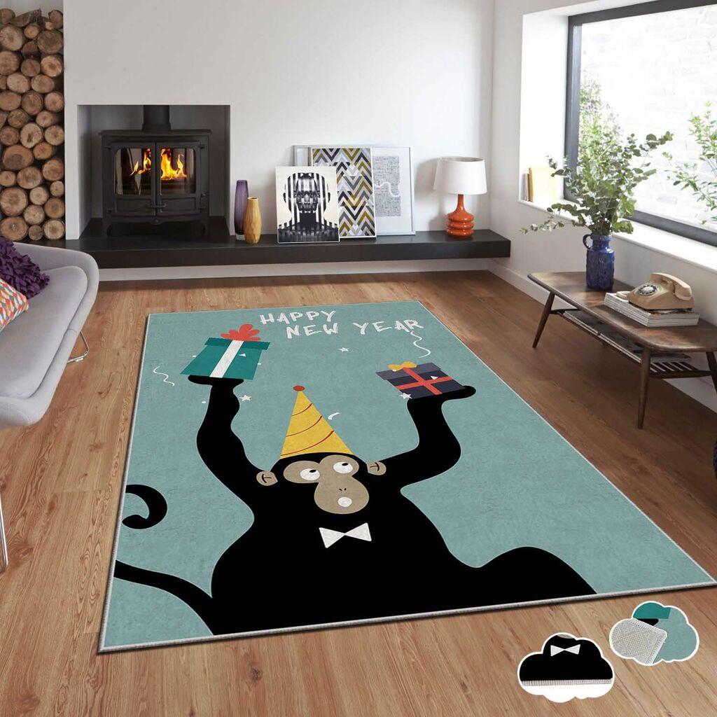 Conceptum Hypnose tepih s novogodišnjim motivima Asr-Crpt-17, Pravougaoni, 80 x 140 cm, Šareni