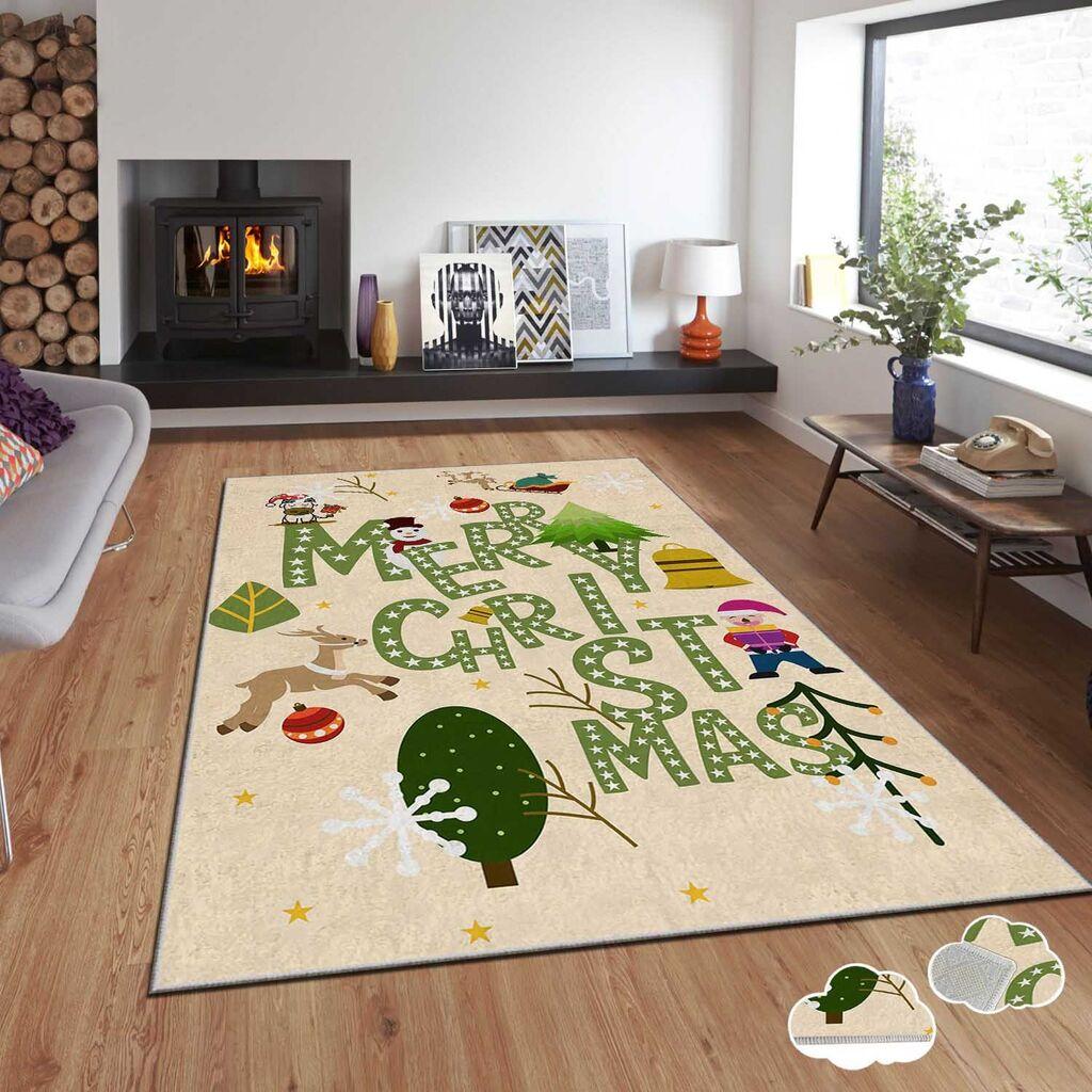 Conceptum Hypnose tepih s novogodišnjim motivima Asr-Crpt-71, Pravougaoni, 80 x 140 cm, Šareni