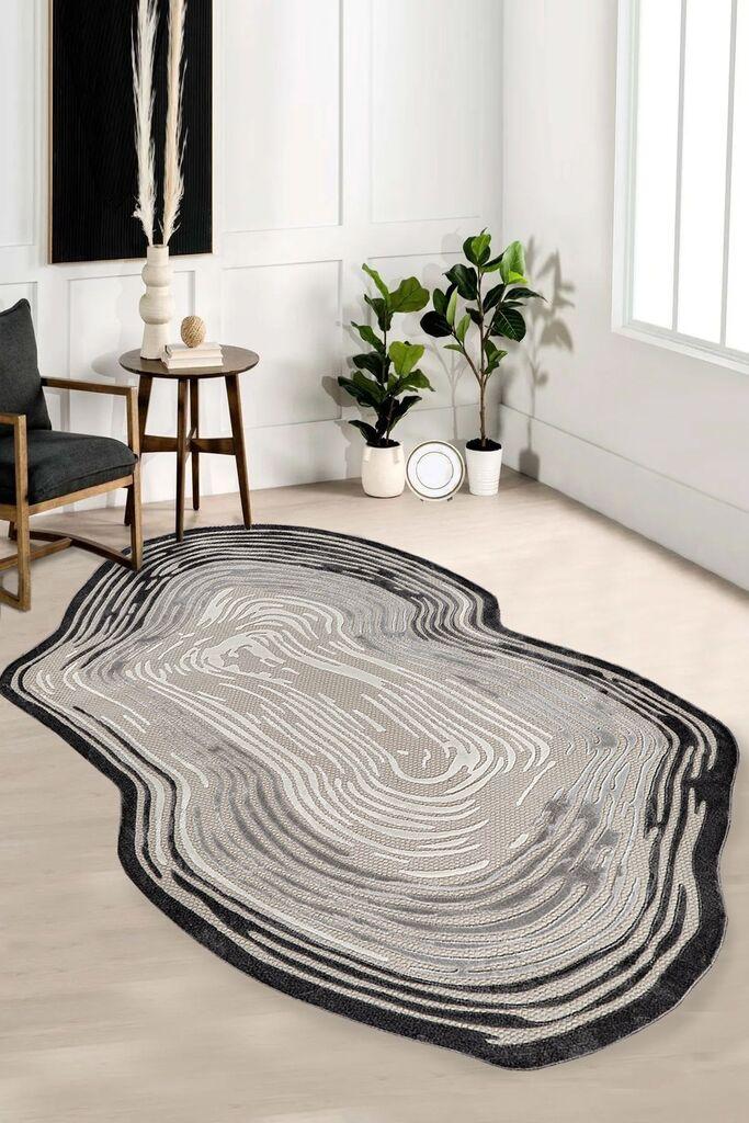 Conceptum Hypnose tepih Amorphous-Ar007, Ovalan, 100 x 200 cm, krem