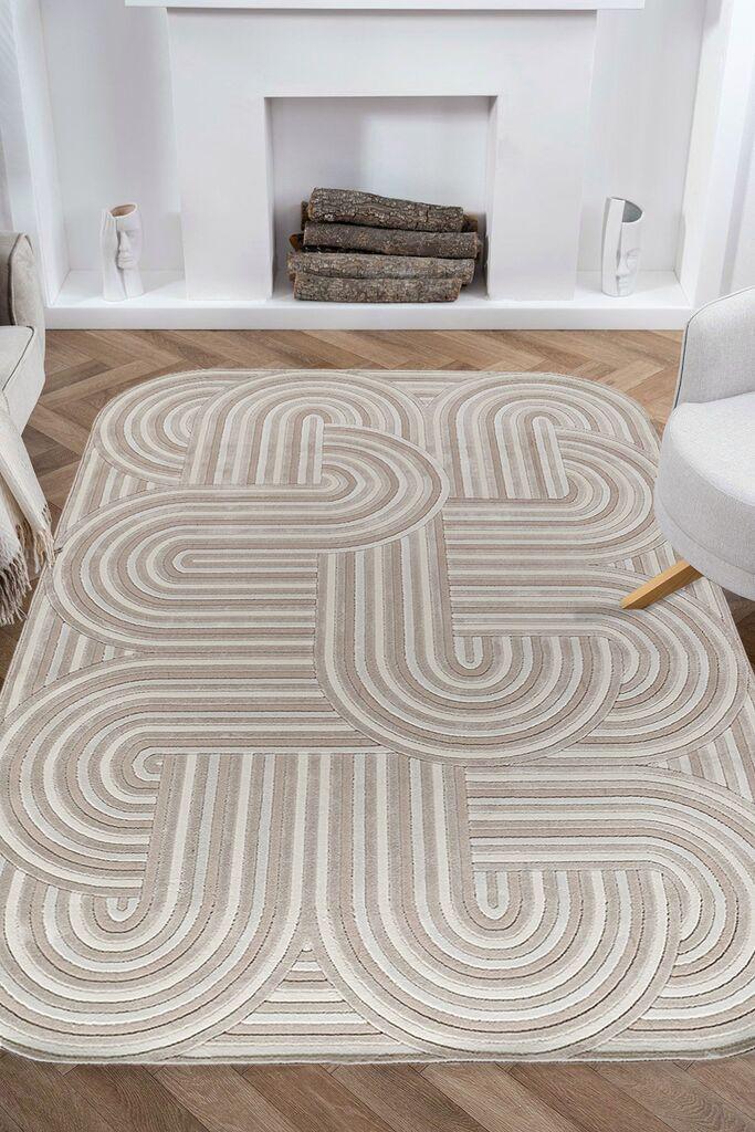 Conceptum Hypnose tepih Amorf-Ar005, pravougaoni, 80 x 300 cm, krem-bež