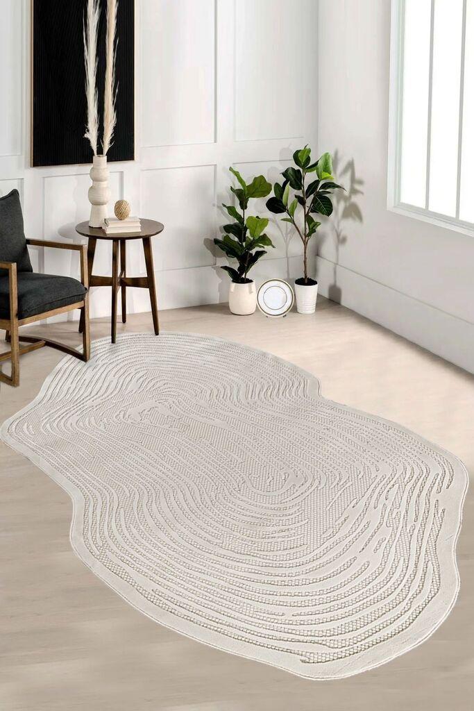 Conceptum Hypnose tepih Amorphous-Ar003, Ovalan, 100 x 200 cm, krem