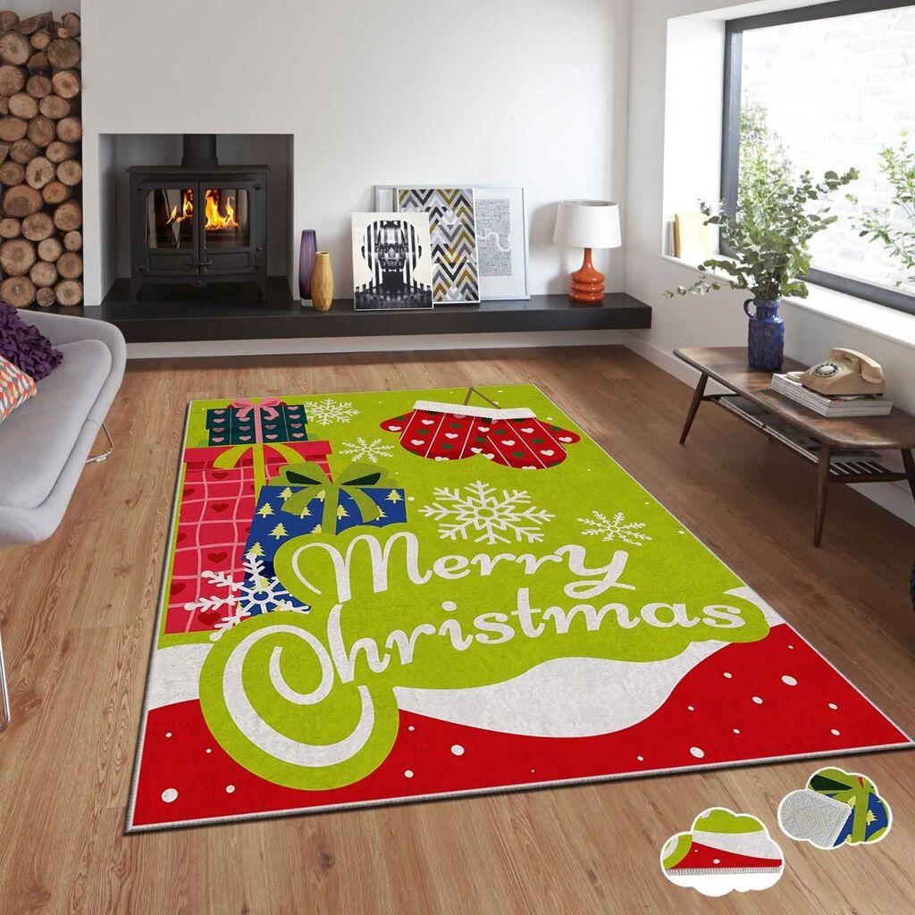 Conceptum Hypnose tepih s novogodišnjim motivima Asr-Crpt-6, pravokutni, 80 x 140 cm, šareni