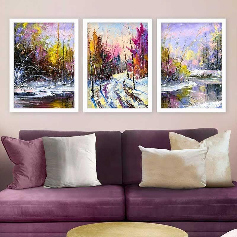 Wallity Set uramljenih slika 3BC_6541785, 3 dijela