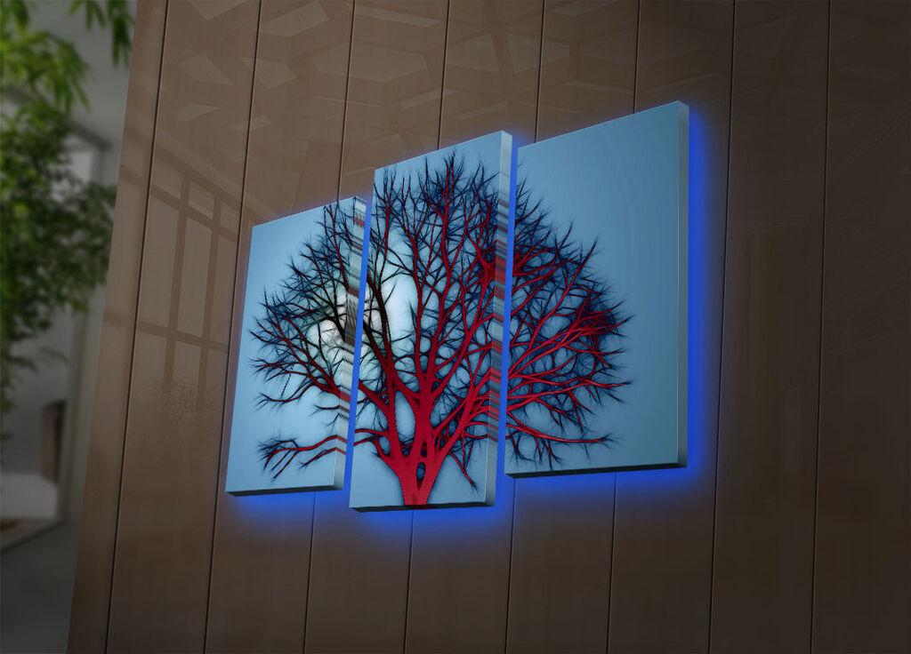 Wallity Set slika sa LED rasvjetom 3PATDACT-24, 3 dijela