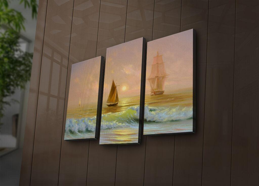 Wallity Set slika sa LED rasvjetom 3PATIACT-17, 3 dijela