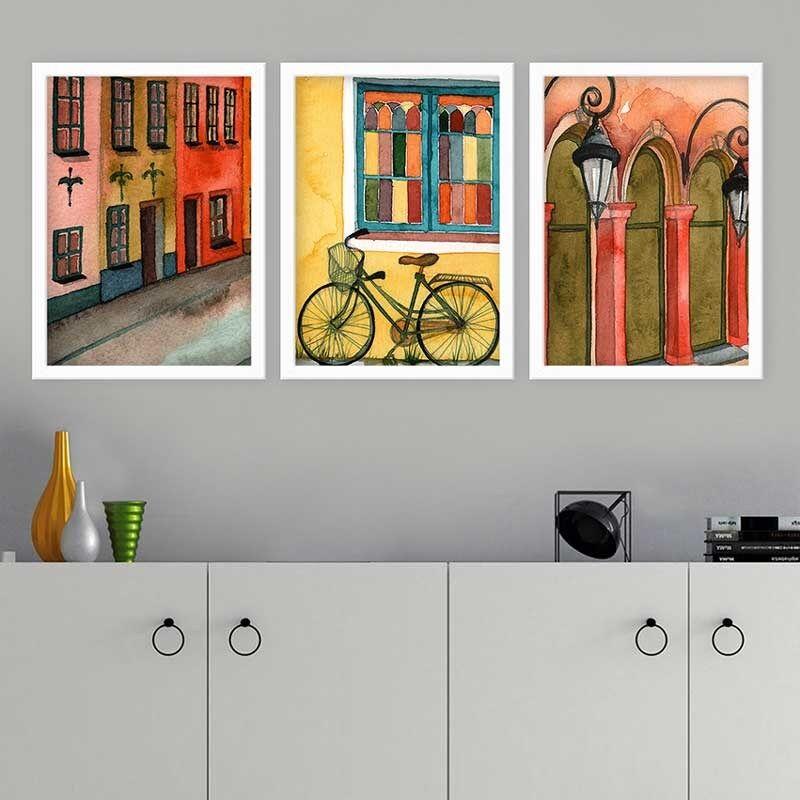 Wallity Set uramljenih slika 3BC_255218, 3 dijela