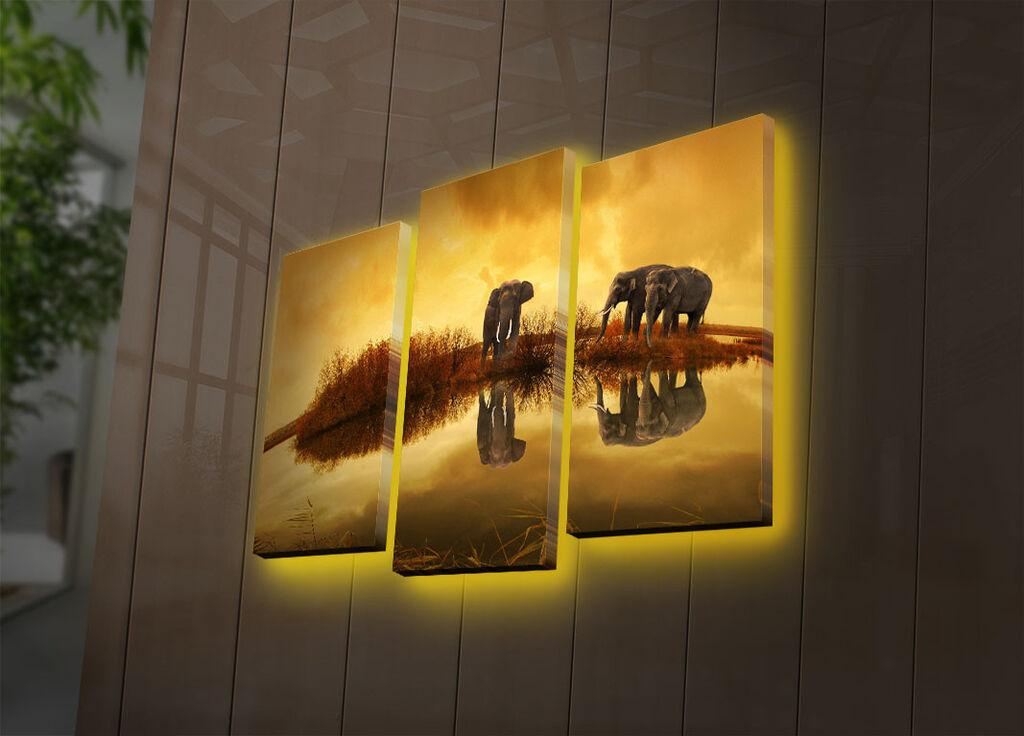 Wallity Set slika sa LED rasvjetom 3PATDACT-23, 3 dijela