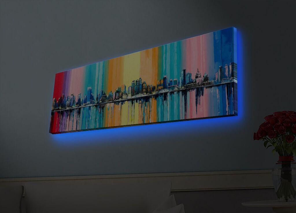 Zidna slika sa LED osvjetljenjem 3090HDACT-004, 30x90 cm