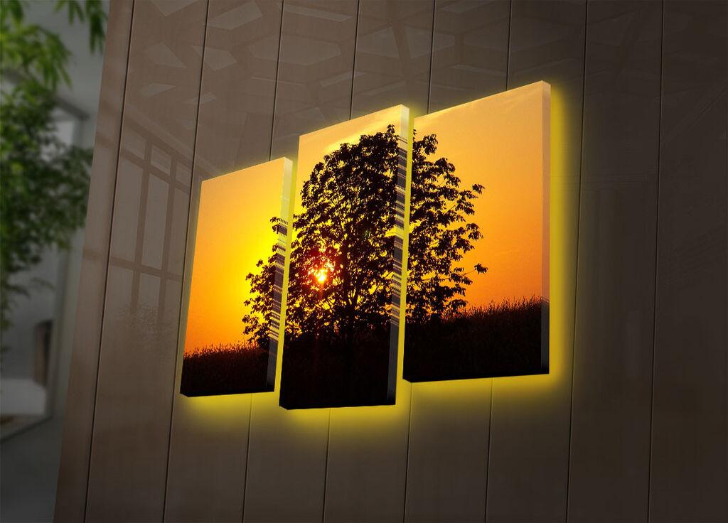 Wallity Set slika sa LED rasvjetom 3PATDACT-21, 3 dijela