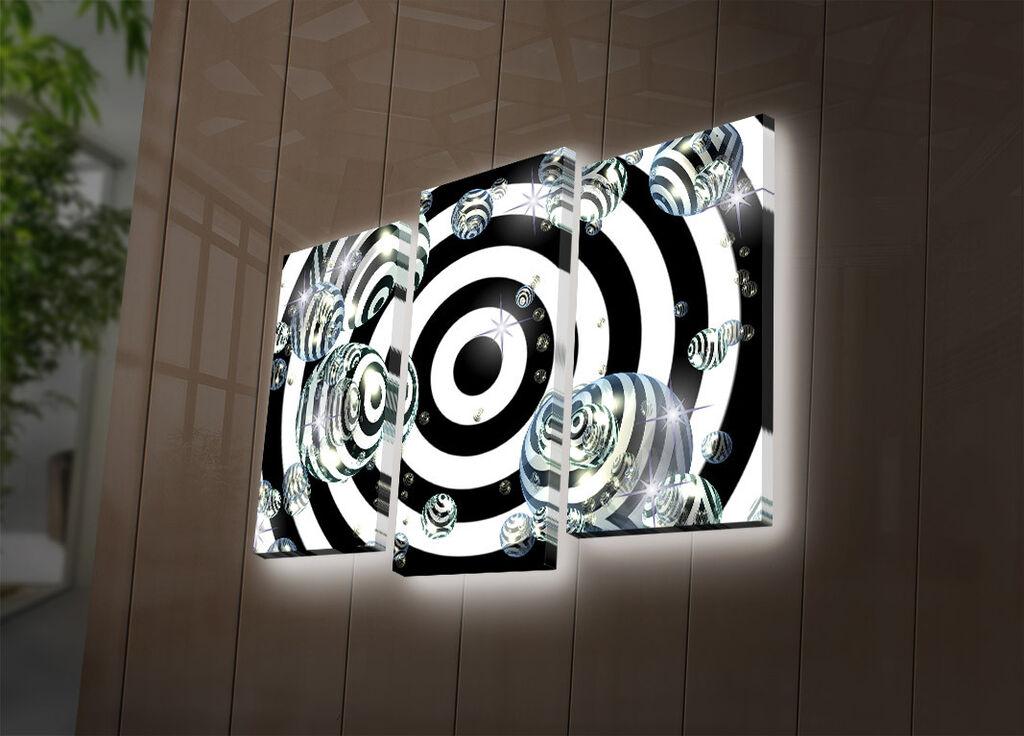 Wallity Set slika sa LED rasvjetom 3PATDACT-3, 3 dijela