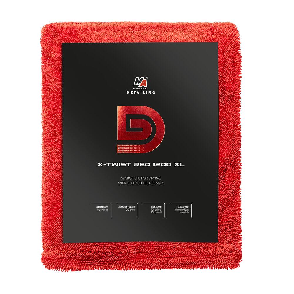 Detailing Krpa mikrofiber X-Twist 20-D35, 1200 g/m², 60x90cm, Za posušivanje, Crvena