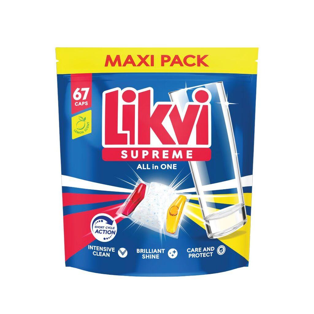 Likvi Tablete za pranje suđa Supreme All in One, 67 komada