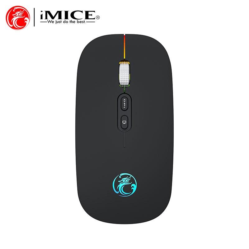 Imice Bežični Miš E-1400 LED Punjivi 2.4G i Bluetooth Crni