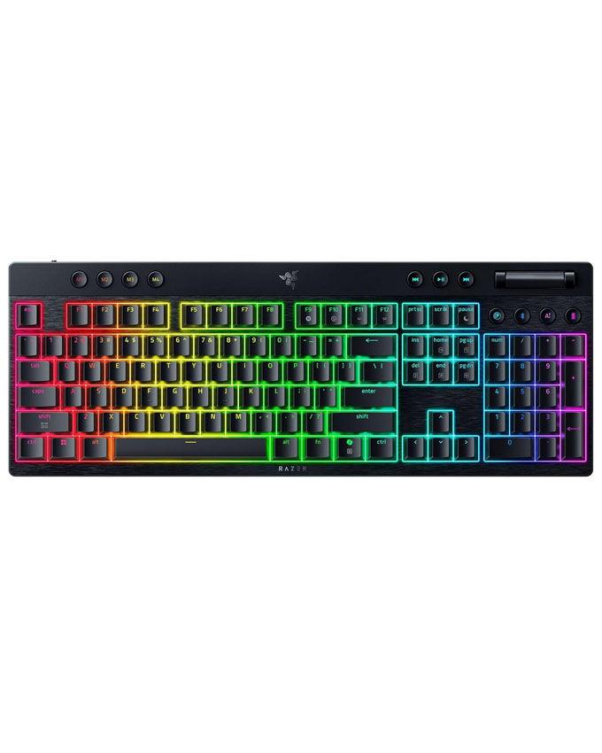 Razer gejmerska tastatura BlackWidow V4 HyperSpeed ​​​​niskog profila, zelena, klikajuća, bežična, zelena