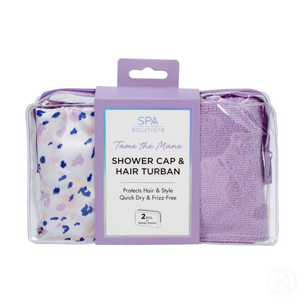 Cala Set kapa za tuširanje i turban Hues Leopard, Ljubičasti