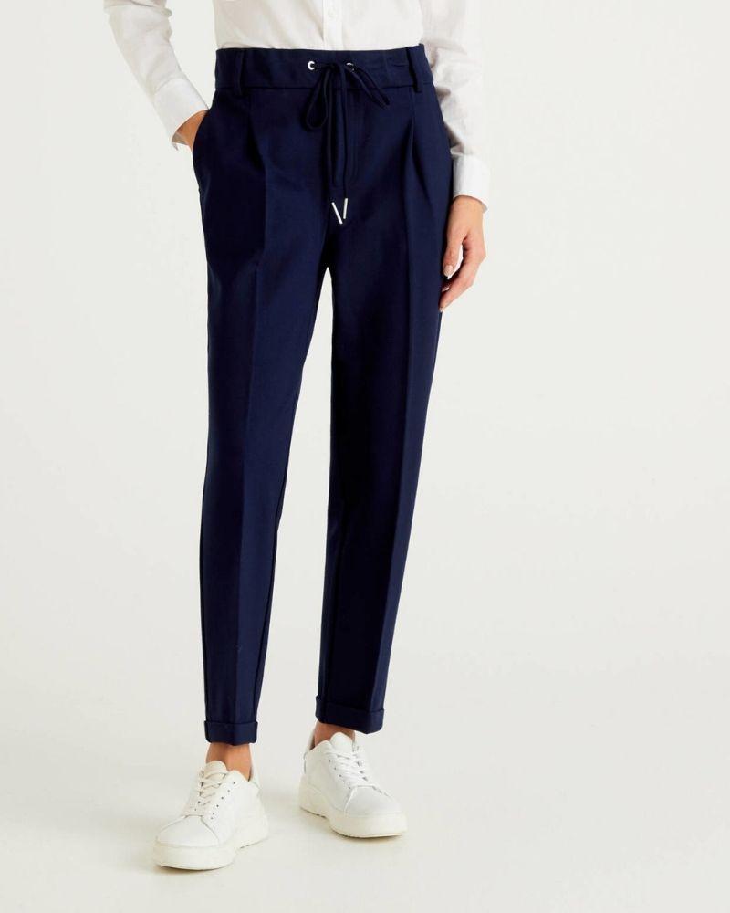 Benetton Ženske hlače 4DI4DF00JC-016-XS, Teget