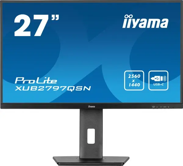 IIYAMA Monitor ProLite XUB2797QSN-B2, IPS QHD, 100Hz, USB-C, Crni
