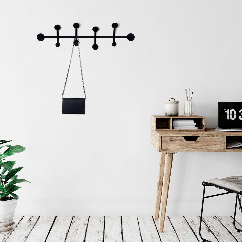 Wallity Zidna vješalica za zid, 70x22cm, crna