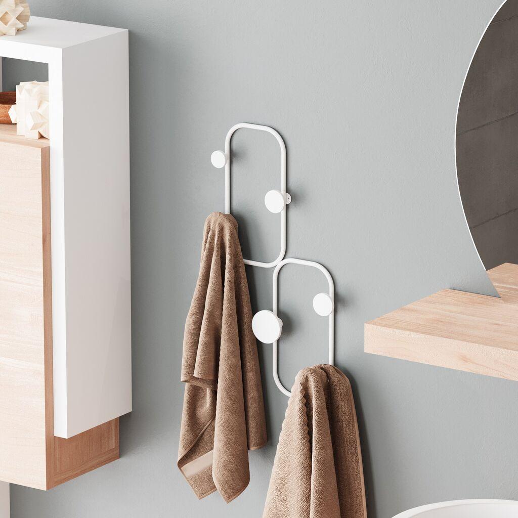 Wallity Zidna vješalica Ladybug, 6 Kukica, Bijela