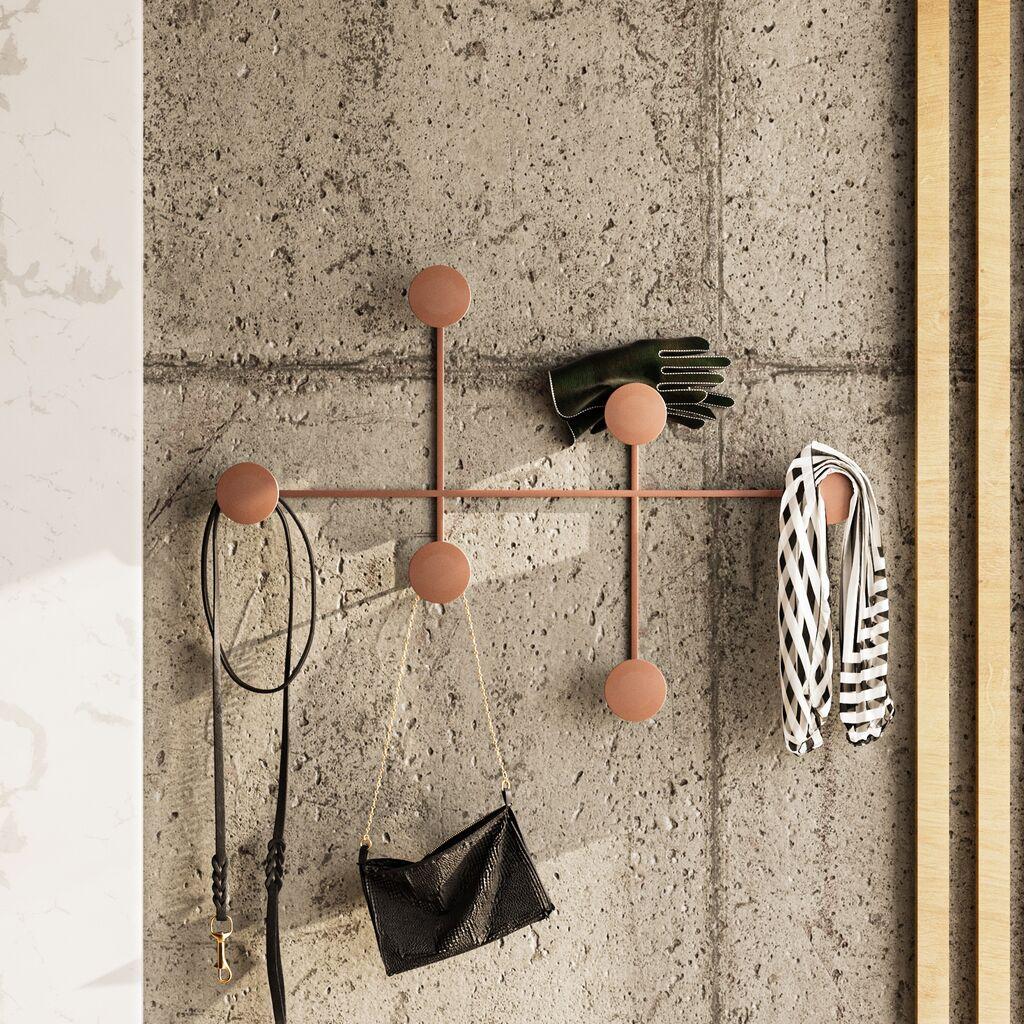 Wallity Zidna vješalica za žene, 6 kuka, bronzana boja