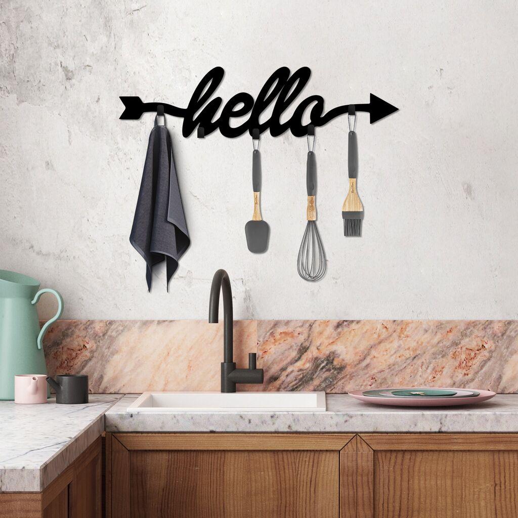 Wallity Zidna vješalica Hello, 68x22x2cm, Crna