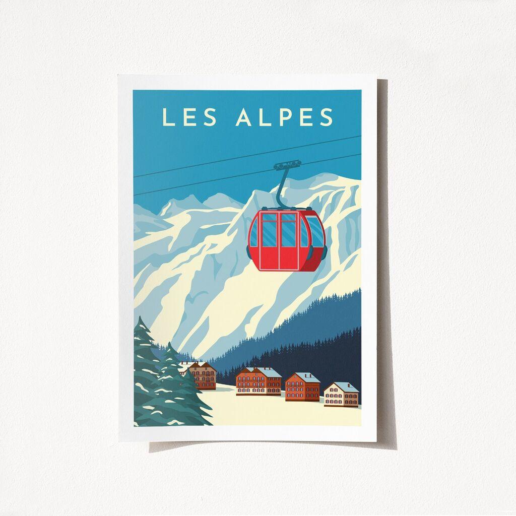 Wallity poster Les Alpes-1990, 29,7x42cm