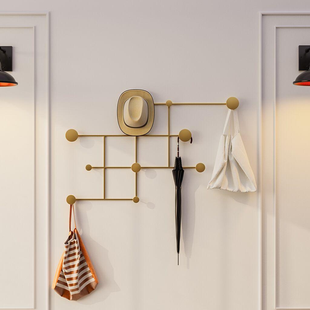 Zidna vješalica Wallity Fatara, 112x64x10cm, zlatna boja