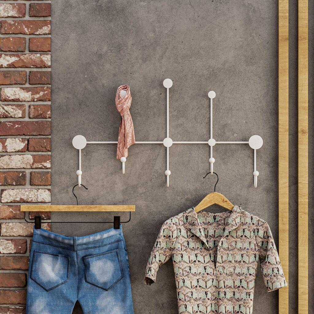 Wallity Zidna vješalica Iyon, 80x45x10cm, bijela