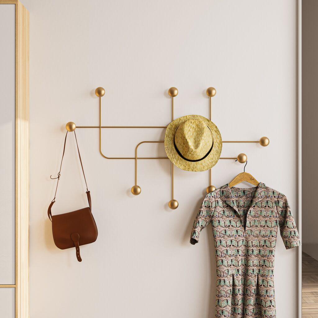 Wallity Zidna vješalica Samara, 107x64x10 cm, Zlatne boje