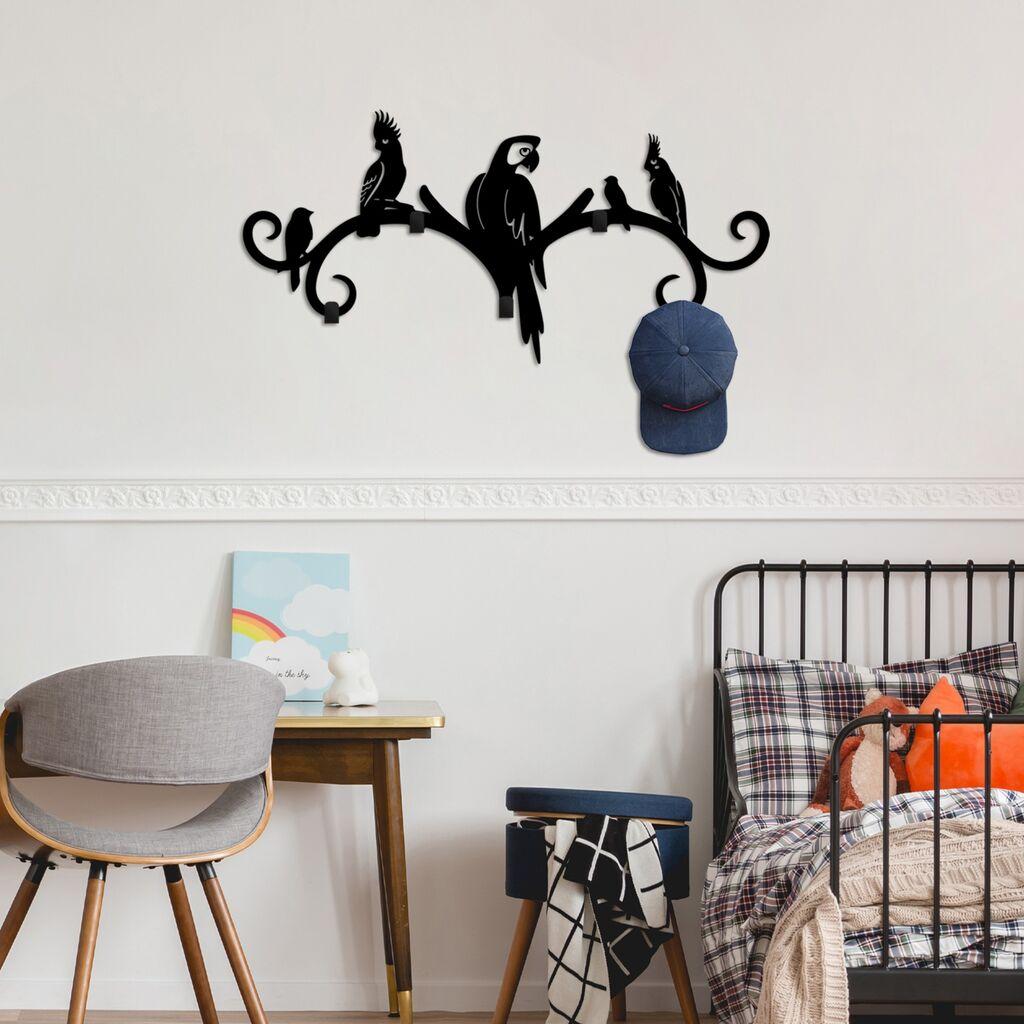 Wallity Zidna vješalica Tropical, 60x29x2cm, Crna