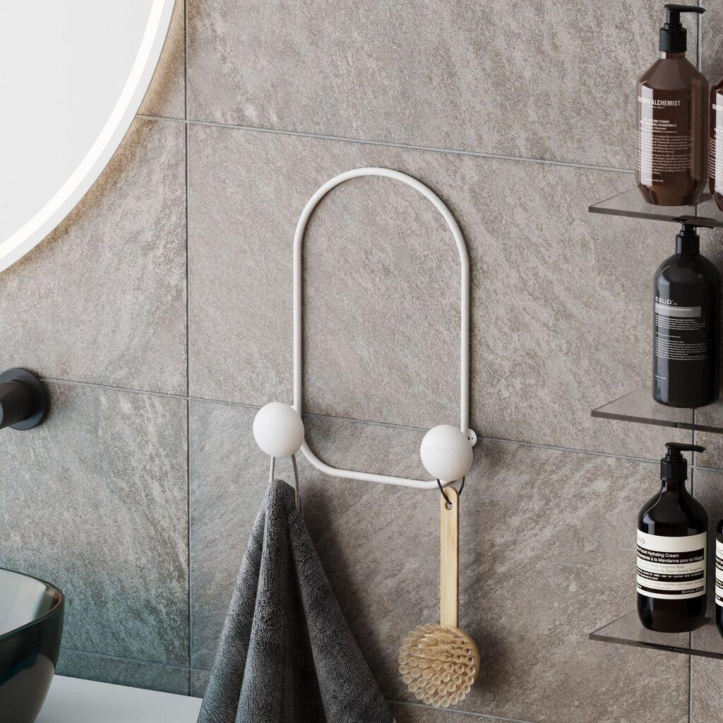 Wallity Zidna vješalica Frog, 2 Kukice, Bijela