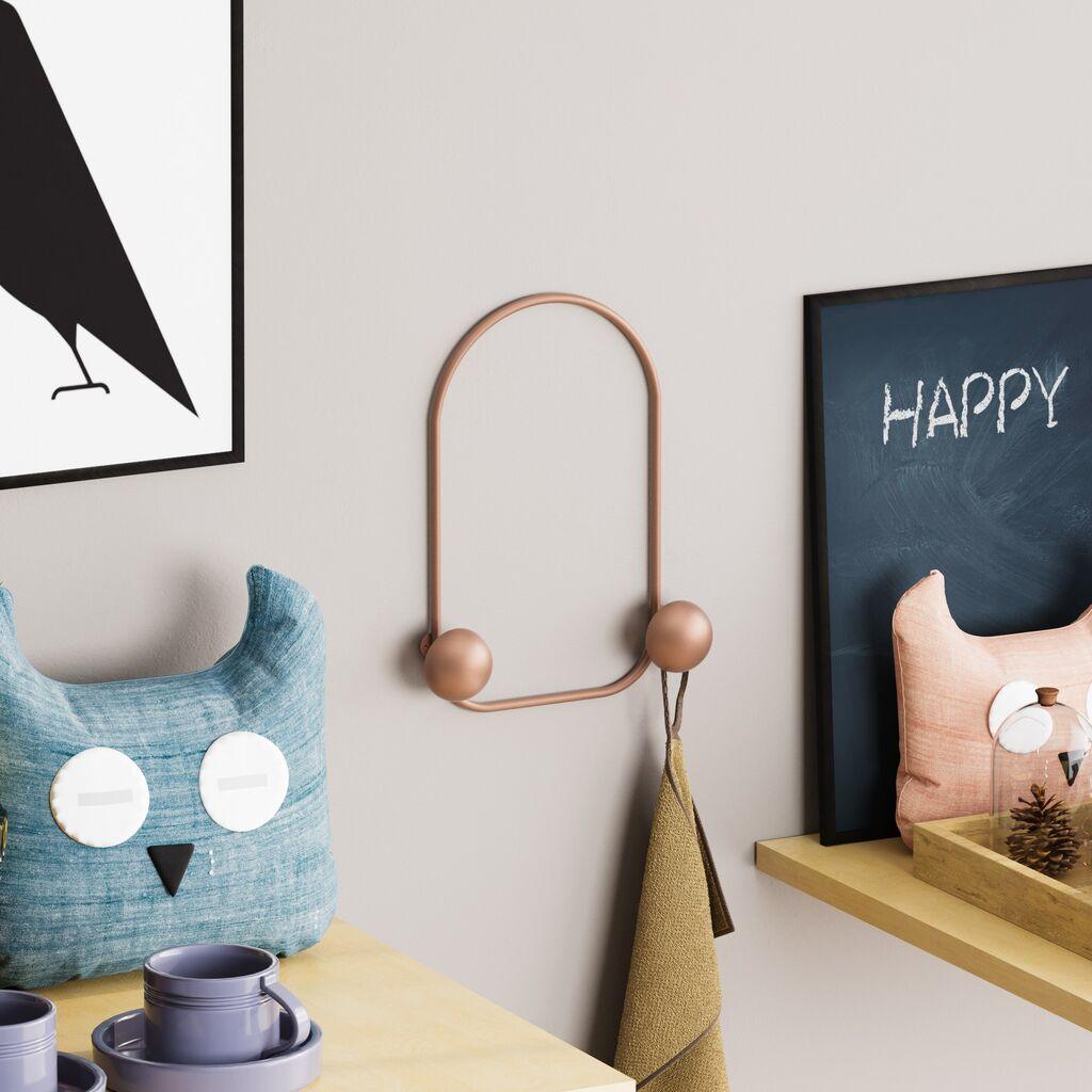 Wallity Zidna vješalica Frog, 2 Kukice, Bronzane boje