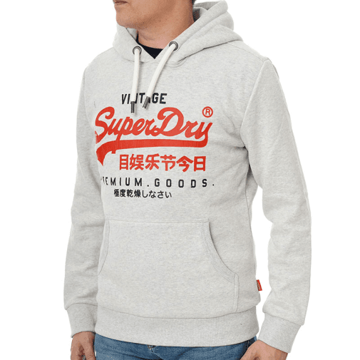 SUPERDRY Muška dukserica Duo Vintage Logo, siva