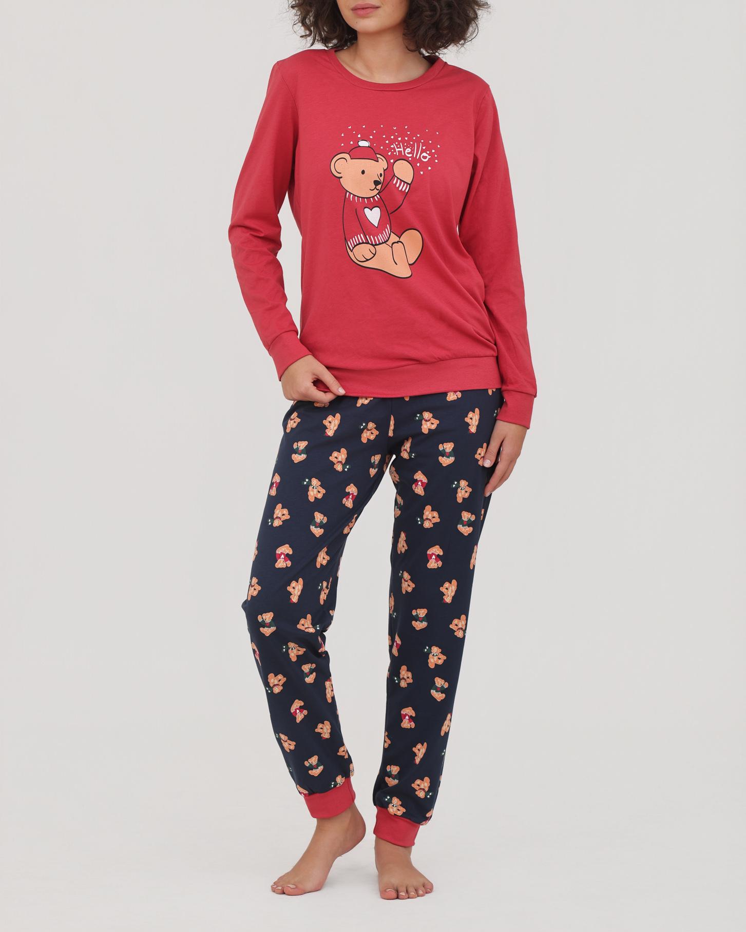 Alma Ras Ženska pidžama sa renderom Happy, Crvena