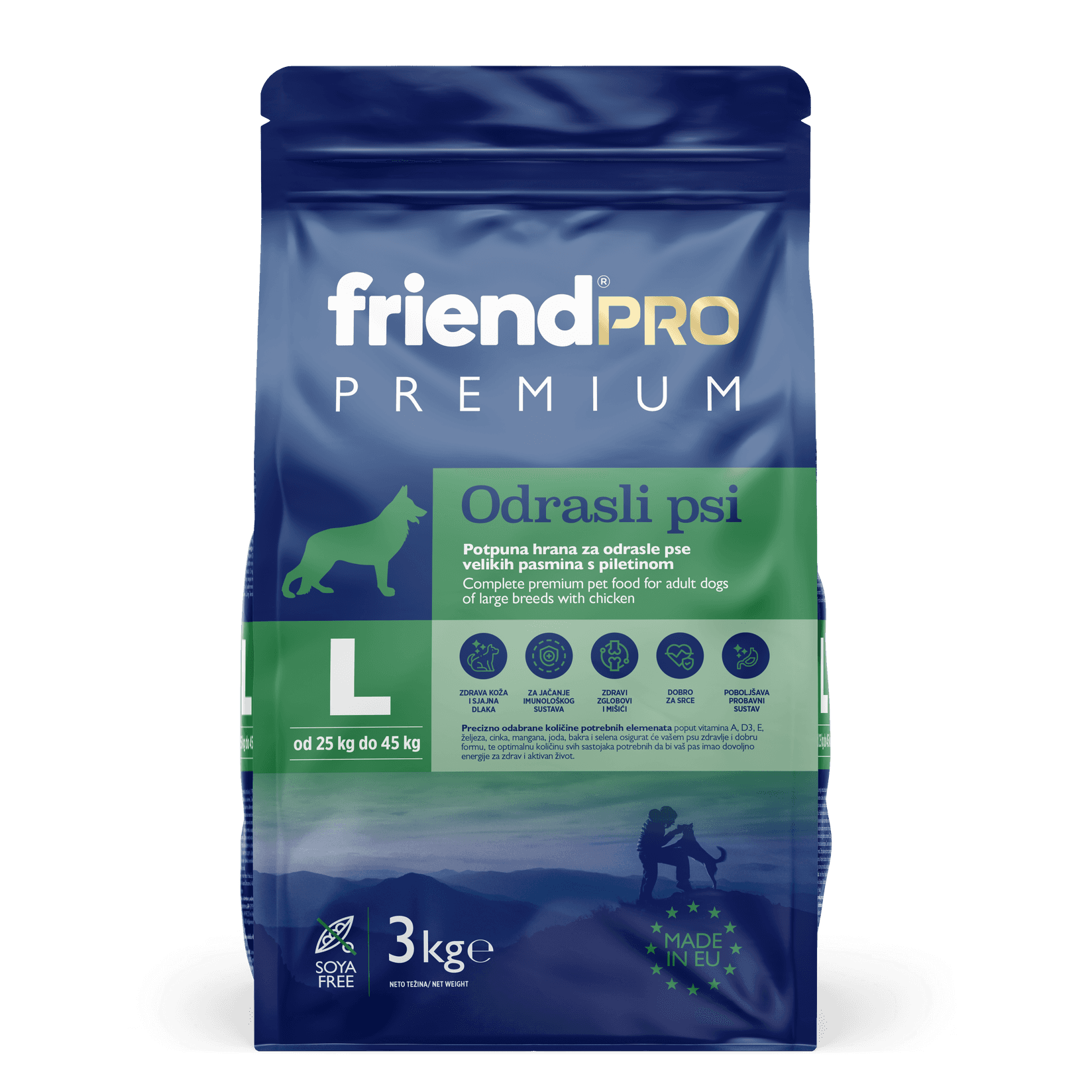 Friend Suha Hrana Za Odrasle Pse Pro Premium, L, 3 Kg