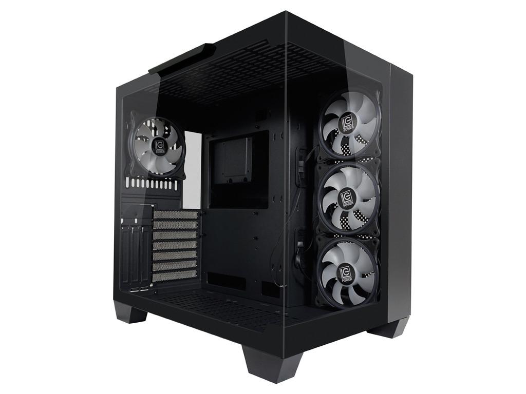 LC-Power Računarsko kućište 809BE-ATX, ATX, Micro ATX, Mini ITX, 4x120mm ARGB ventilatora, Kaljeno staklo, Crno