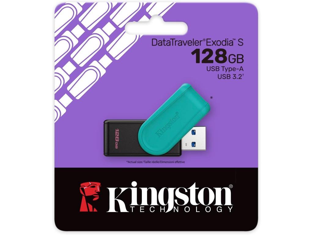 Kingston USB Fleš memorija DataTraveler Exodia S, 128GB, USB 3.2, Crni