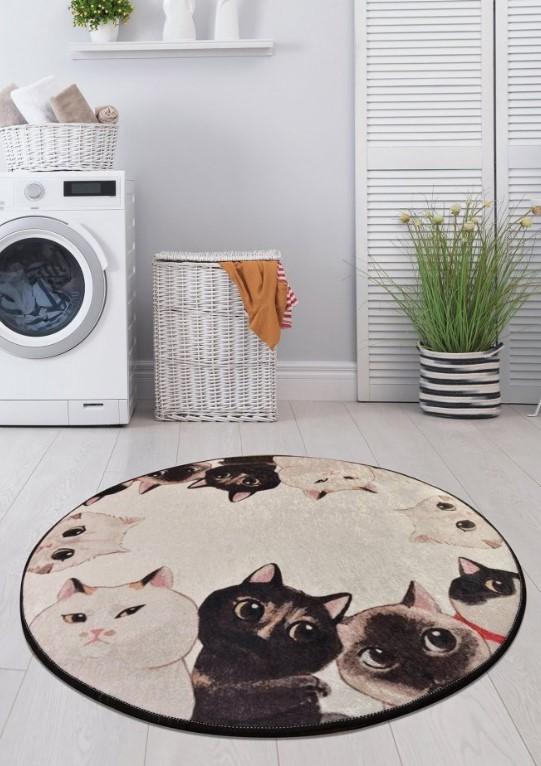 L'essentiel Maison Angry Cats prostirka za kupatilo, 90cm, bež