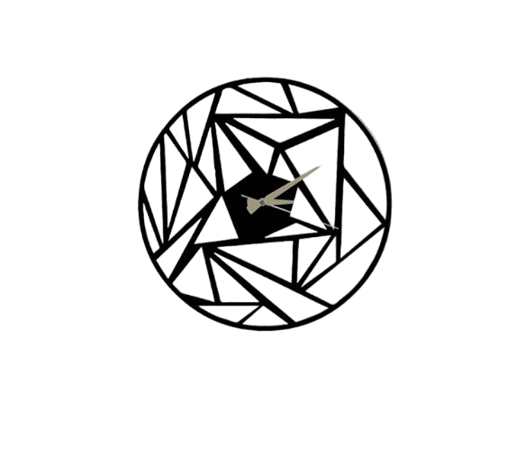 Zidni sat Wallity Perspektiva, 50 x 50 cm, Crni