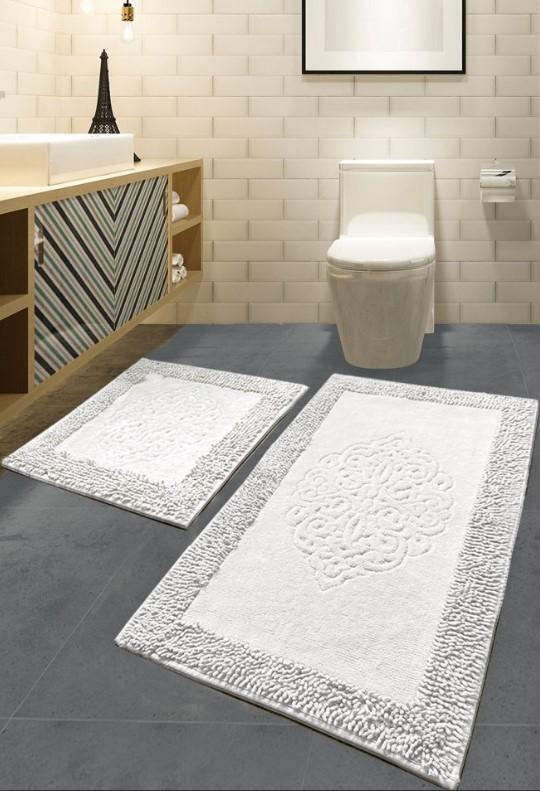 L'essentiel Maison Piante prostirka za kupatilo, 2 komada, bijela