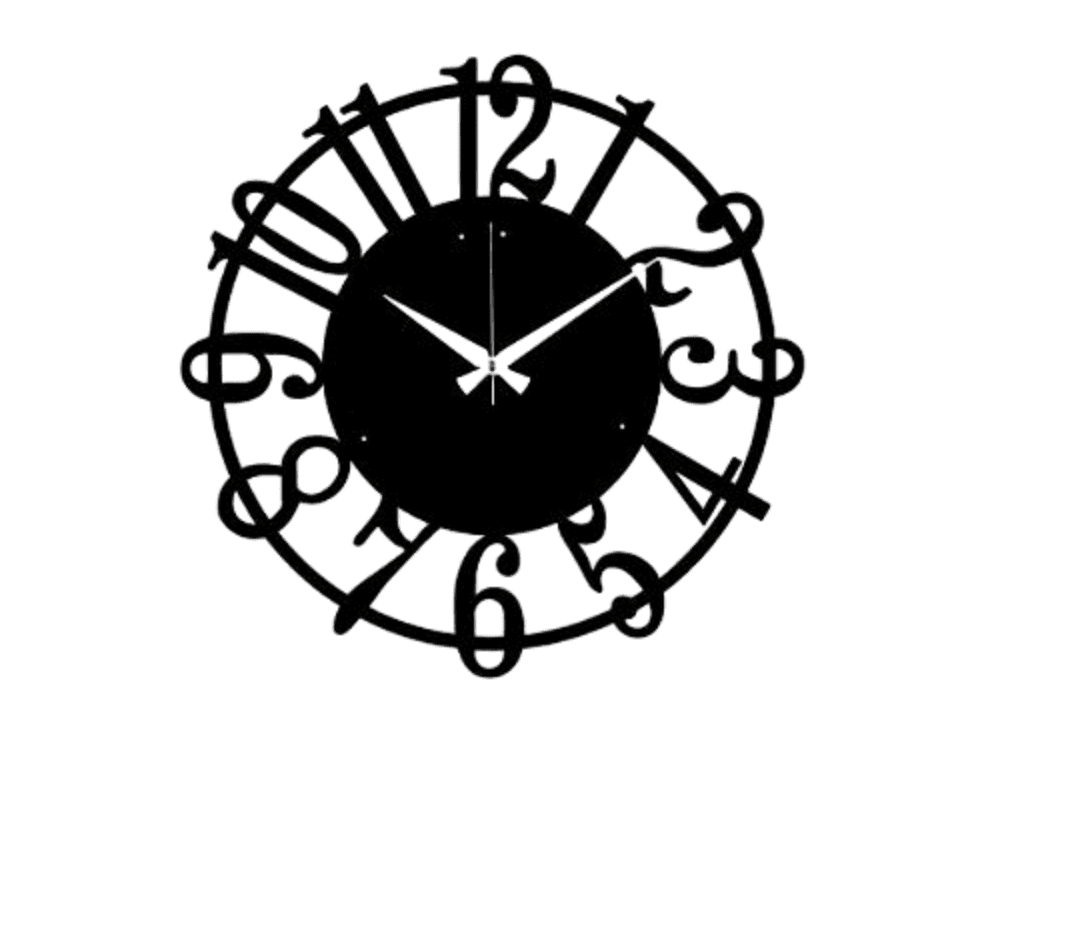 Zidni sat Wallity, 48 x 48 cm, crni