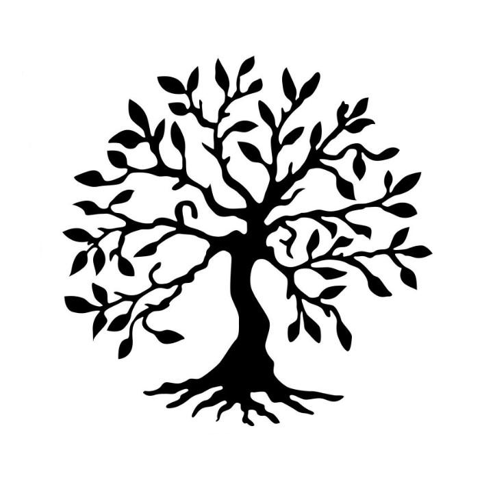 Wallity Zidna dekoracija Drvo 3 1, 60x60cm, Crna