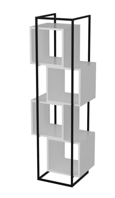 Hanah Home Prada crno-bijela polica za knjige 52x160x38cm, bijela